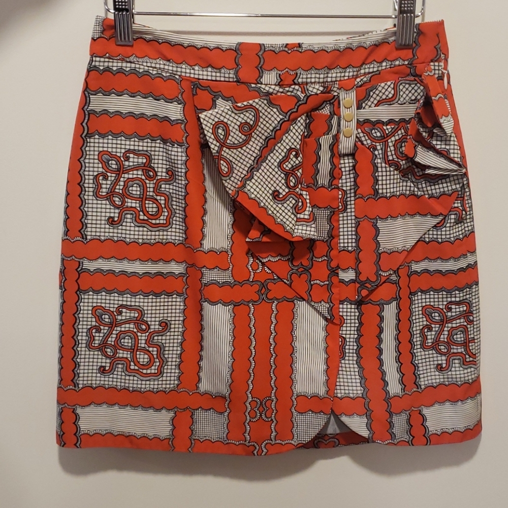 Leifsdottir Orange & Black Bow Skirt